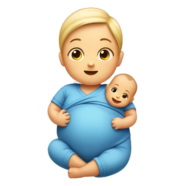create an emoji of a baby boy inside his mother's belly sticker