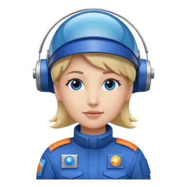 Blue-visor space mechanic sticker