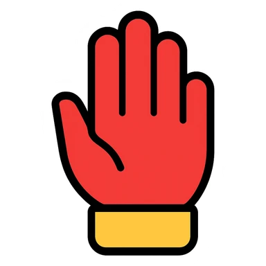 stop hand icon with color outline sticker