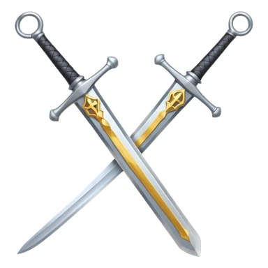 Silver knight sword — clean blade, cross guard sticker
