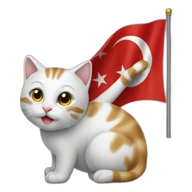 Cat Turkish flag sticker