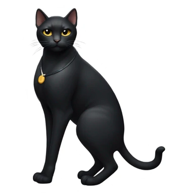 Black cat wearing speedo sticker