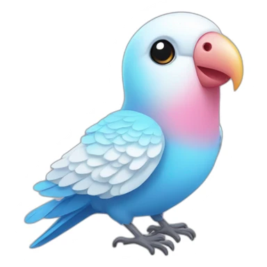 Lovebird Blue and white feathers with pink beak sticker