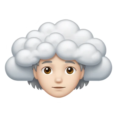 zoned out face with clouds floating around its head sticker