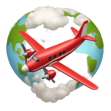 Red plane traveling around the world sticker