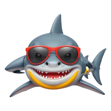Shark with sunglasses and body sticker