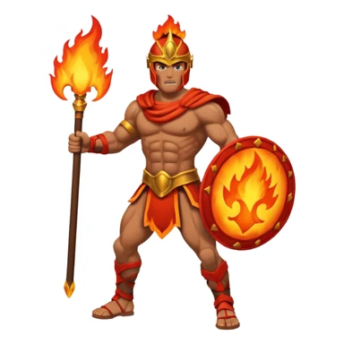 Spartan with fire all around him sticker