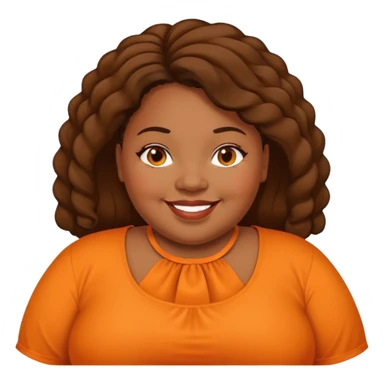 overweight black woman with organge blouse sticker