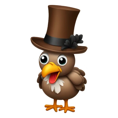 Turkey with top hat sticker
