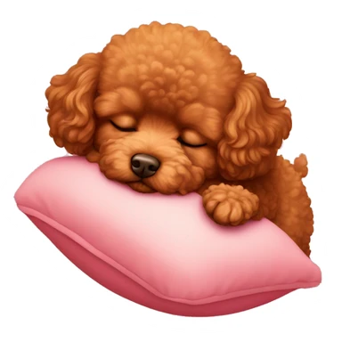 red toy poodle sleeping sticker