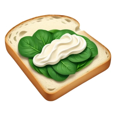sourdough bread slice with cream cheese and spinach   sticker