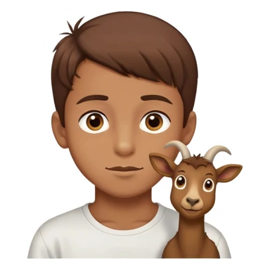 boy with brown hair and brown eyes and a goatie saying the word „poki“ sticker