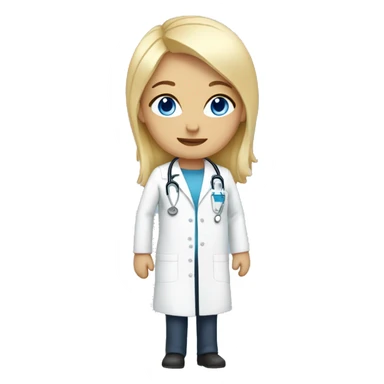 Full body White Pregnant doctor blue eyes, blond hair sticker