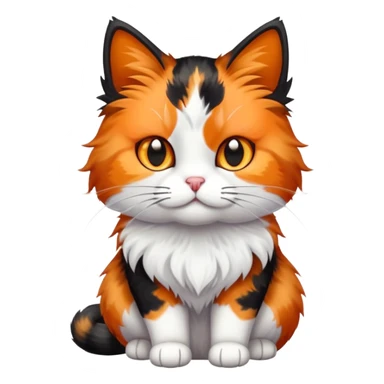 calico cat with orange, black and white patches sticker