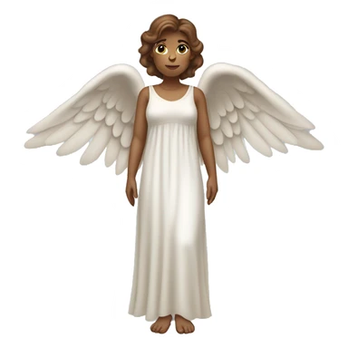 Full length white woman with brown hair dressed as a beautiful angel with wings and a long flowy dress sticker