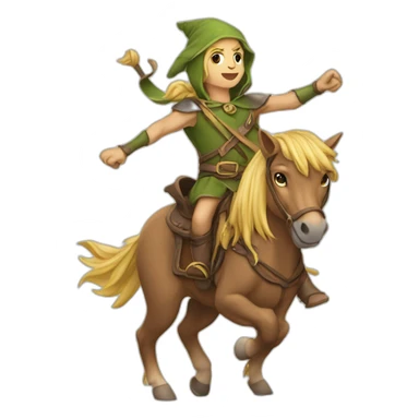 Elfe chevauchant un cheval sticker