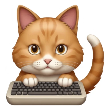 cat typing fast, i want the meaning of busy sticker