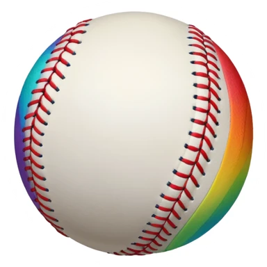 Rainbow baseball sticker