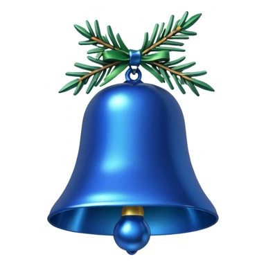 blue christmas bell with pine  sticker