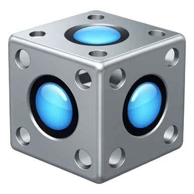 cube with small brackets {} next to it sticker