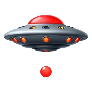 Basic ufo with red dot lights around the top center  sticker