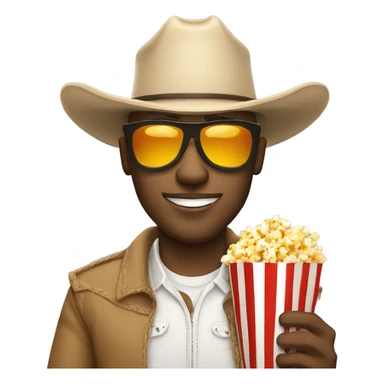White cowboy with sunglasses smirk in a camel eating popcorn  sticker
