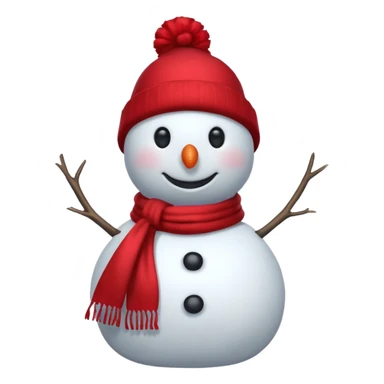 a snowman in a red scarf with the SW logo and a red New Year's hat sticker