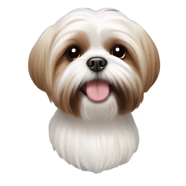 maltese shih tzu- smile brown ears sticker