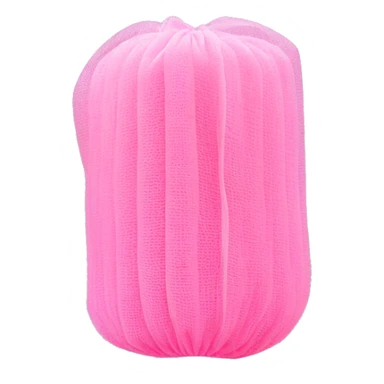 Synthetic pink mesh loofah sticker