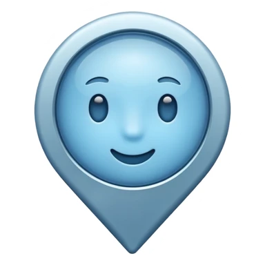 Soft blue location pin without face sticker