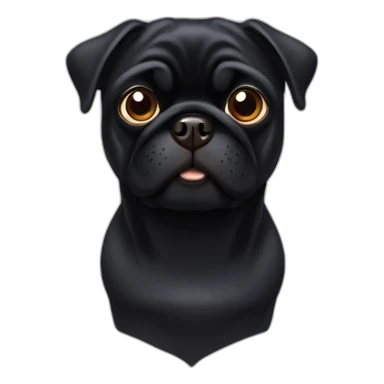 Black pug with brown eyes sticker