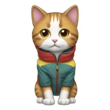 tricolor cat with jacket sticker