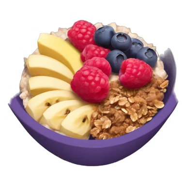açai bowl topped with granola and banana and raspberries  sticker