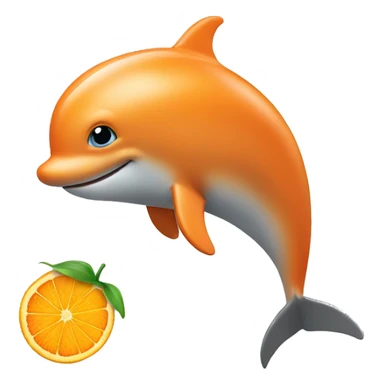 Delphin with Orange sticker