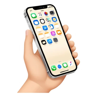 holding an iphone 12 in a hand sticker