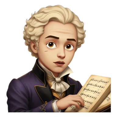 Cinematic Realistic Beethoven Portrait Emoji, depicted as a passionate composer with intense expressive features in period attire, rendered with rich textures and dramatic moody lighting that captures the turbulent genius of his music. sticker