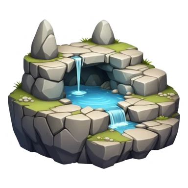 generate realistic detailed cave patform in 3d style sticker