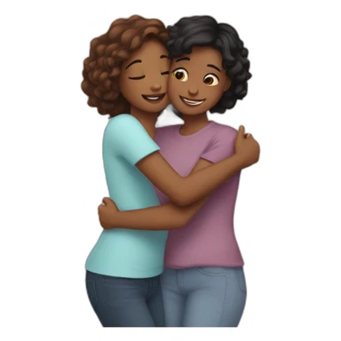 Hug girl friends sticker