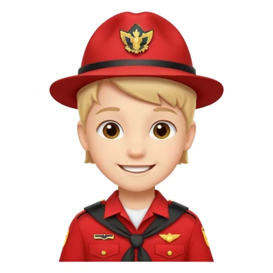 red uniform wearing scout kid sticker