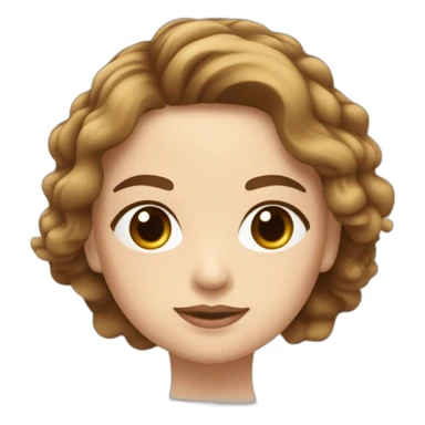 Fille blanche avec cicatrice de brulure à la joue avec des cheveux court marrons sticker