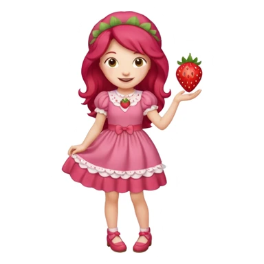 modern day cartoon character strawberry shortcake full body sticker