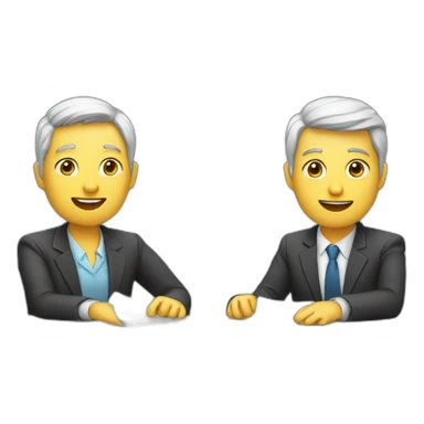 two people interviewing sticker