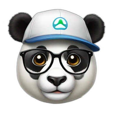 panda with a cap and glasses sticker