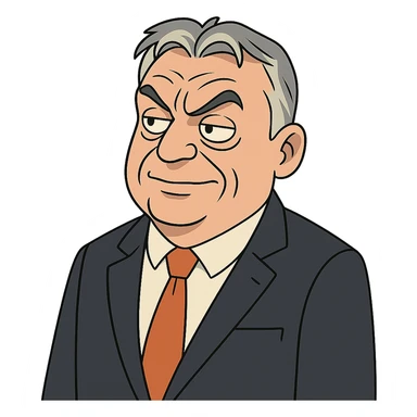cool depiction of Viktor Orbán sticker