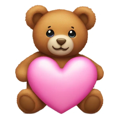pink heart and teddy bear sticker