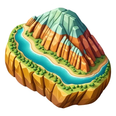 Cinematic Realistic Guatap√© Rock Landmark Emoji, showcasing a vividly colored rock formation with intricate patterns rendered with detailed textures and vibrant, scenic lighting. sticker