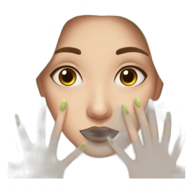 girl with badly painted nails sticker