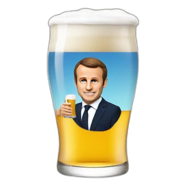 Macron avec une bière  sticker