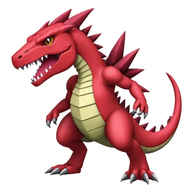 Badass cool edgy salazzle-Guilmon-tyranitar-hybrid, full body sticker