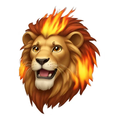 Lion with flaming mane sticker